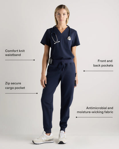 AeraFlex Scrub Joggers - XS / Bold Black
