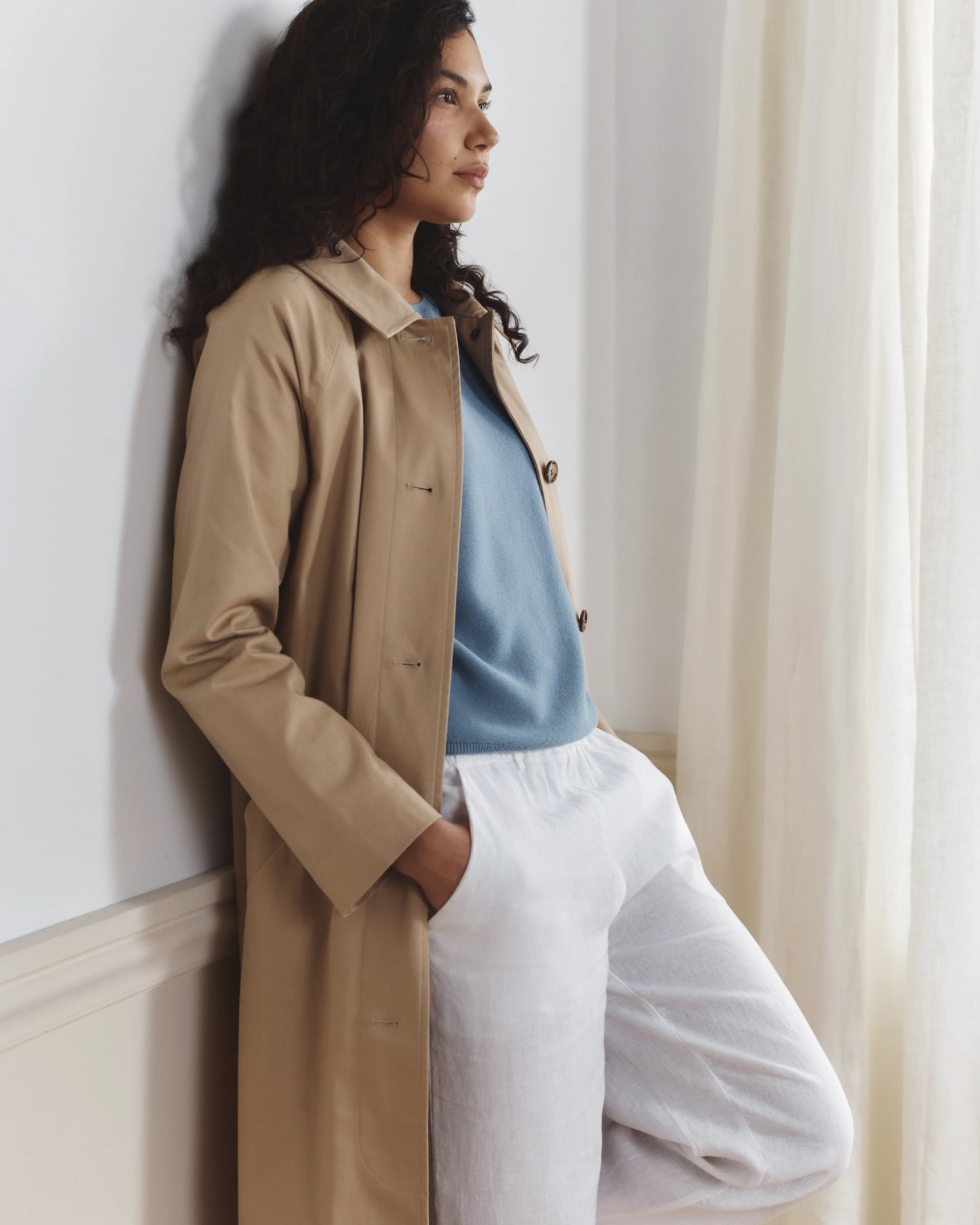 Comfort Stretch Mac Coat - XS / Light Khaki