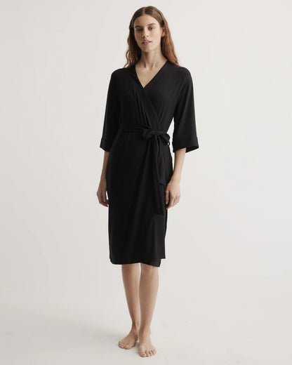 Bamboo Jersey Robe - XS / Black