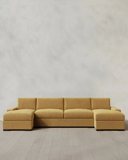 Stillman U Sectional in Performance Velvet - One Size / Java