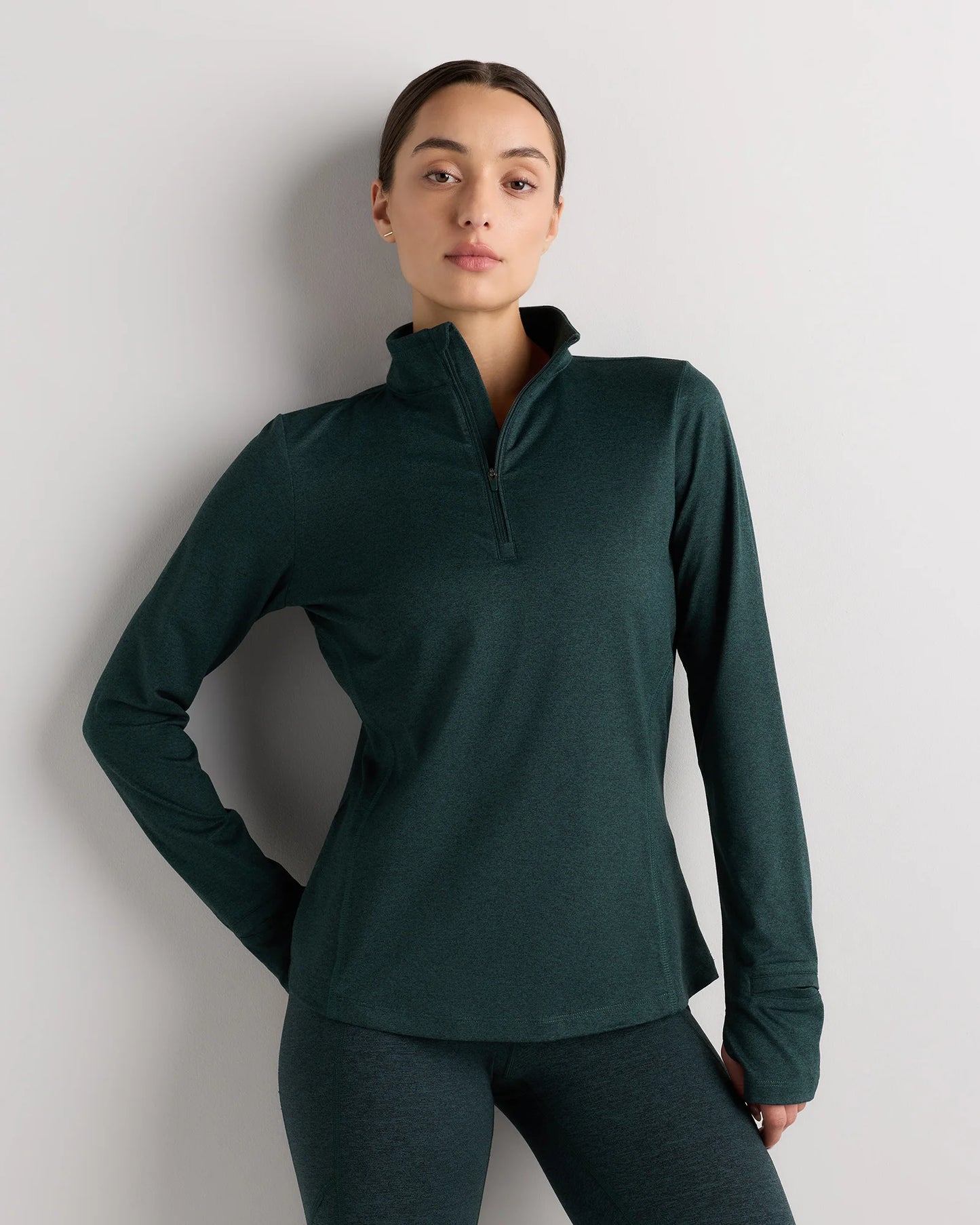 Flowknit Quarter-Zip Pullover - XS / Heather Deep Navy