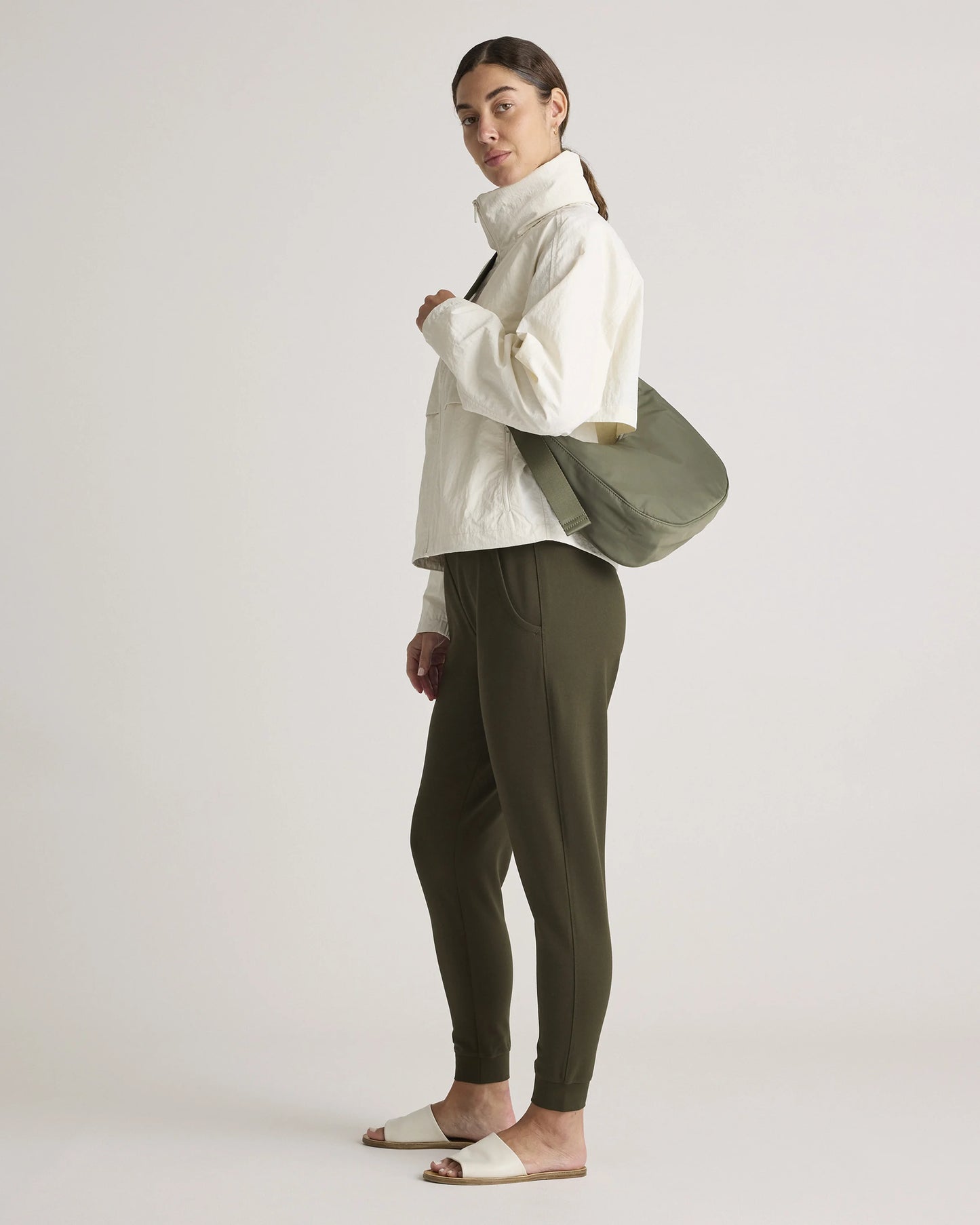 Revive Nylon Crescent Shoulder Bag - One Size / Olive