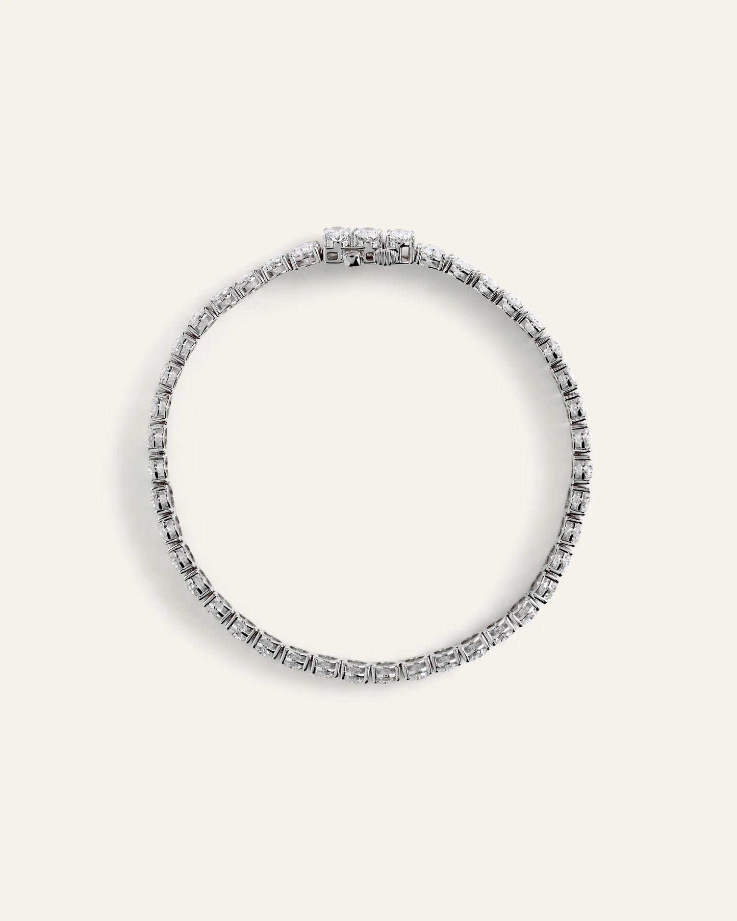 14K Gold Lab Grown Diamond North-South Oval Tennis Bracelet - 15ctw - 6.5" / Yellow Gold