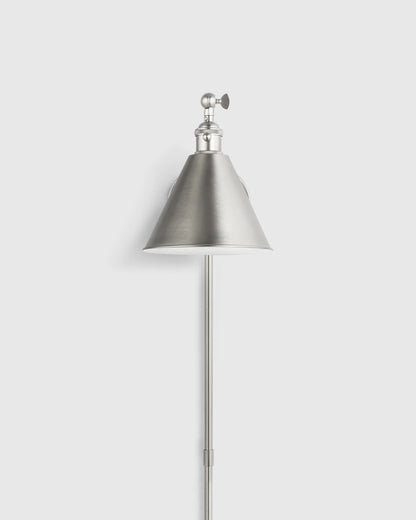 Articulating Single Arm Steel Wall Sconce - One Size / Silver