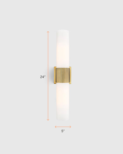 Classic Glass Vanity Sconce - One Size / Brass