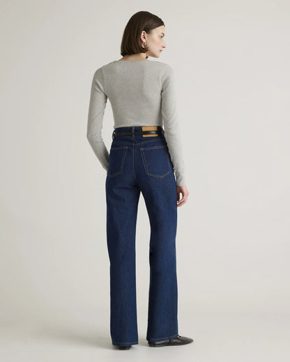 Organic Cotton Micro-Rib Henley Long Sleeve Tee - XS / Heather Oatmeal