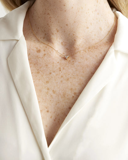 White Sapphire Triad Necklace - One Size / Gold Vermeil