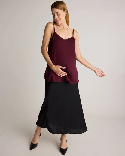 Washable Stretch Silk Maternity Skirt - XS / Vintage Pink