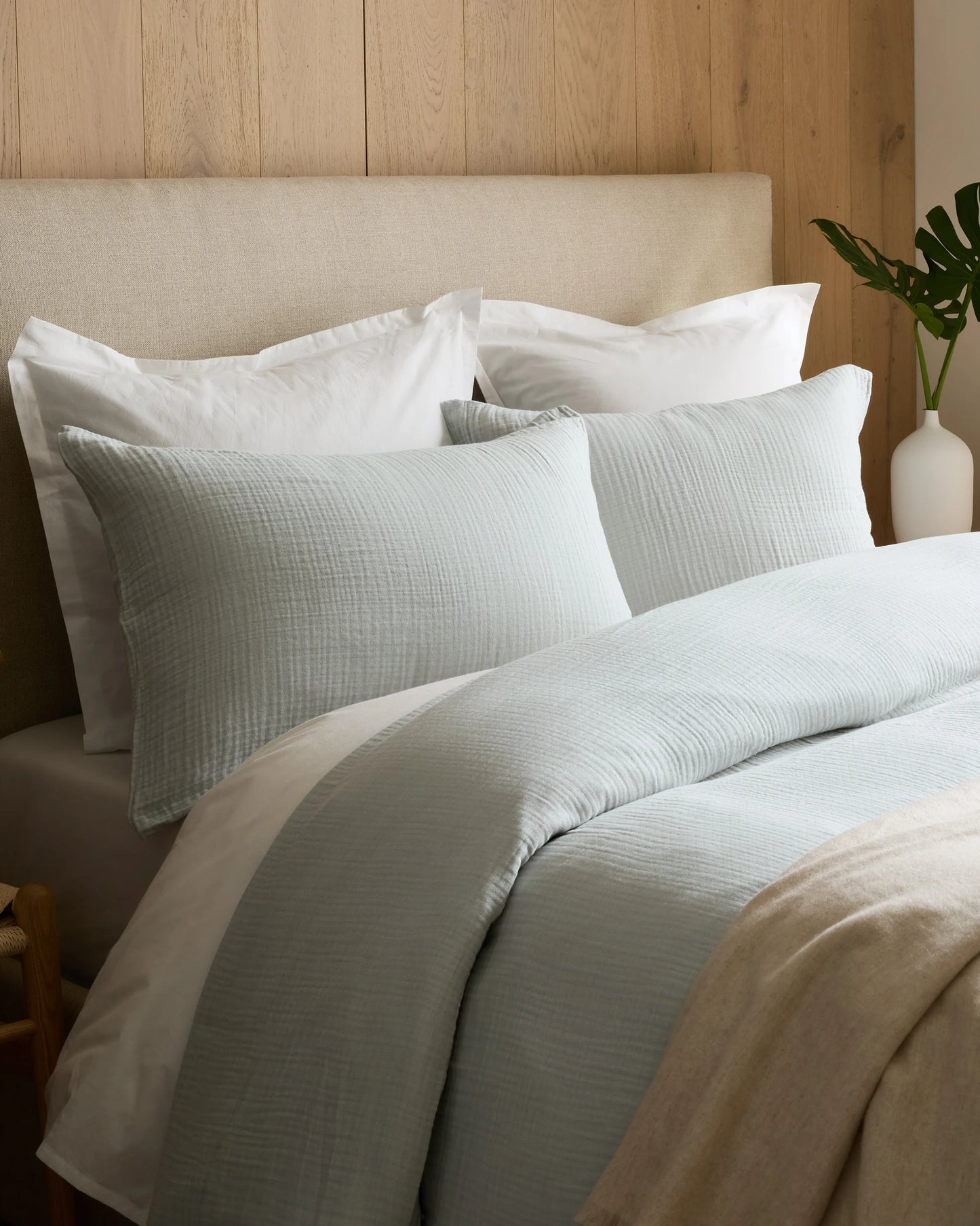 Organic Cotton Gauze Duvet Cover Set - Twin / Dried Sage