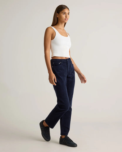 Organic Stretch Corduroy Straight Leg Pants - 0 / Espresso