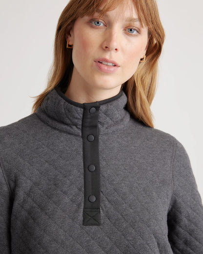 Reversible Quilted Pullover - XS / Charcoal/Grey