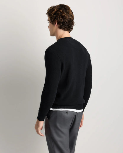 Organic Cotton Cashmere Waffle Crewneck Sweater - S / Bayberry Olive