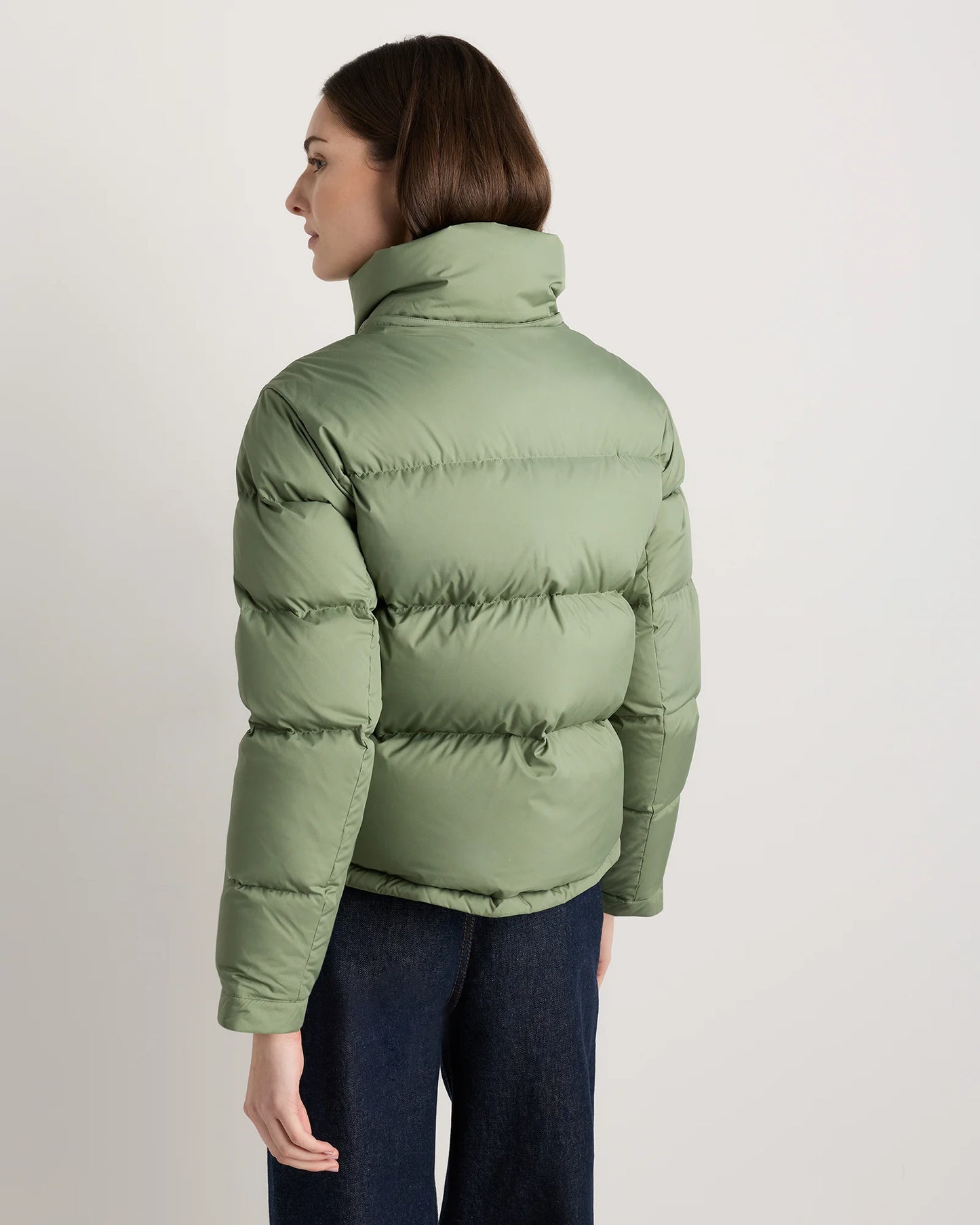 Responsible Down Cropped Puffer Jacket - XS / Shiny Black