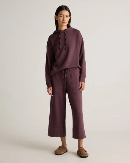 SuperSoft Fleece Cropped Wide Leg Pants - XS / Dried Fig