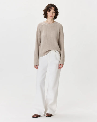 Mongolian Cashmere Fisherman Crewneck Sweater - XS / Teak