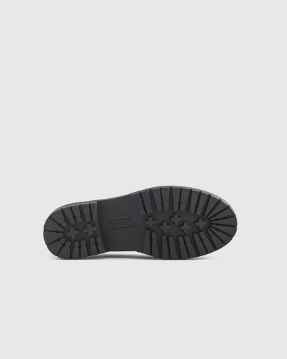Italian Leather Lug Sole Loafer - 5 / Black