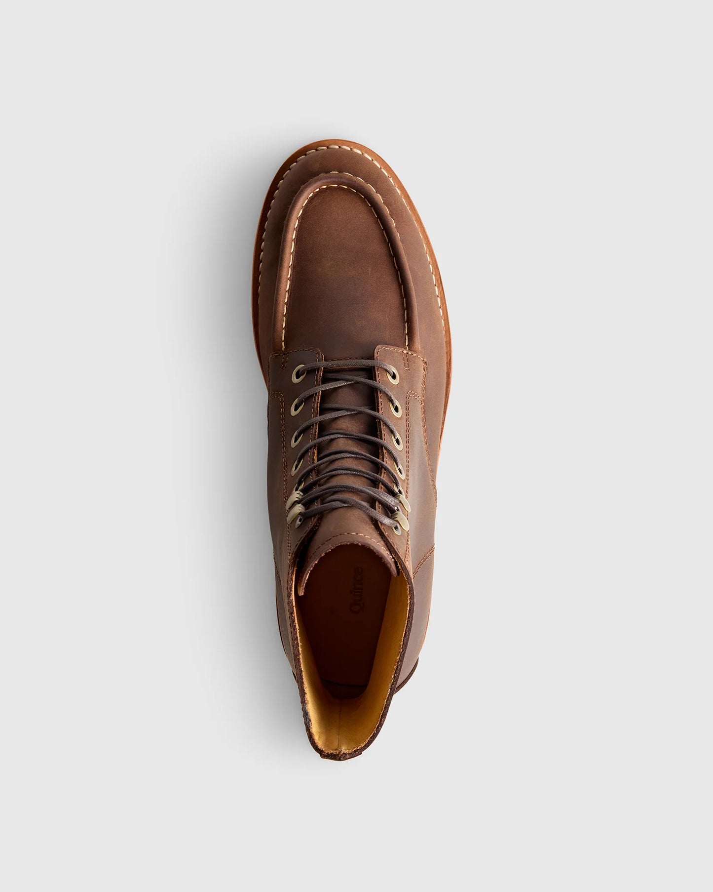 Crafted Leather Moc Toe Boot - 7 / Dark Chocolate