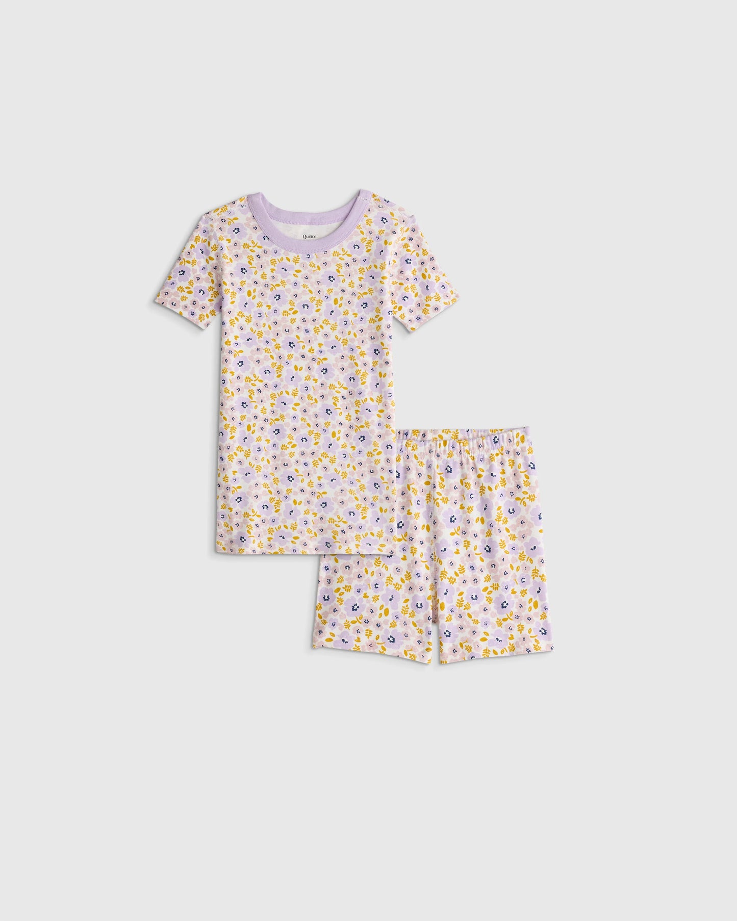 100% Organic Cotton Short Sleeve and Shorts Pajama Set - 2T / Navy Stripe