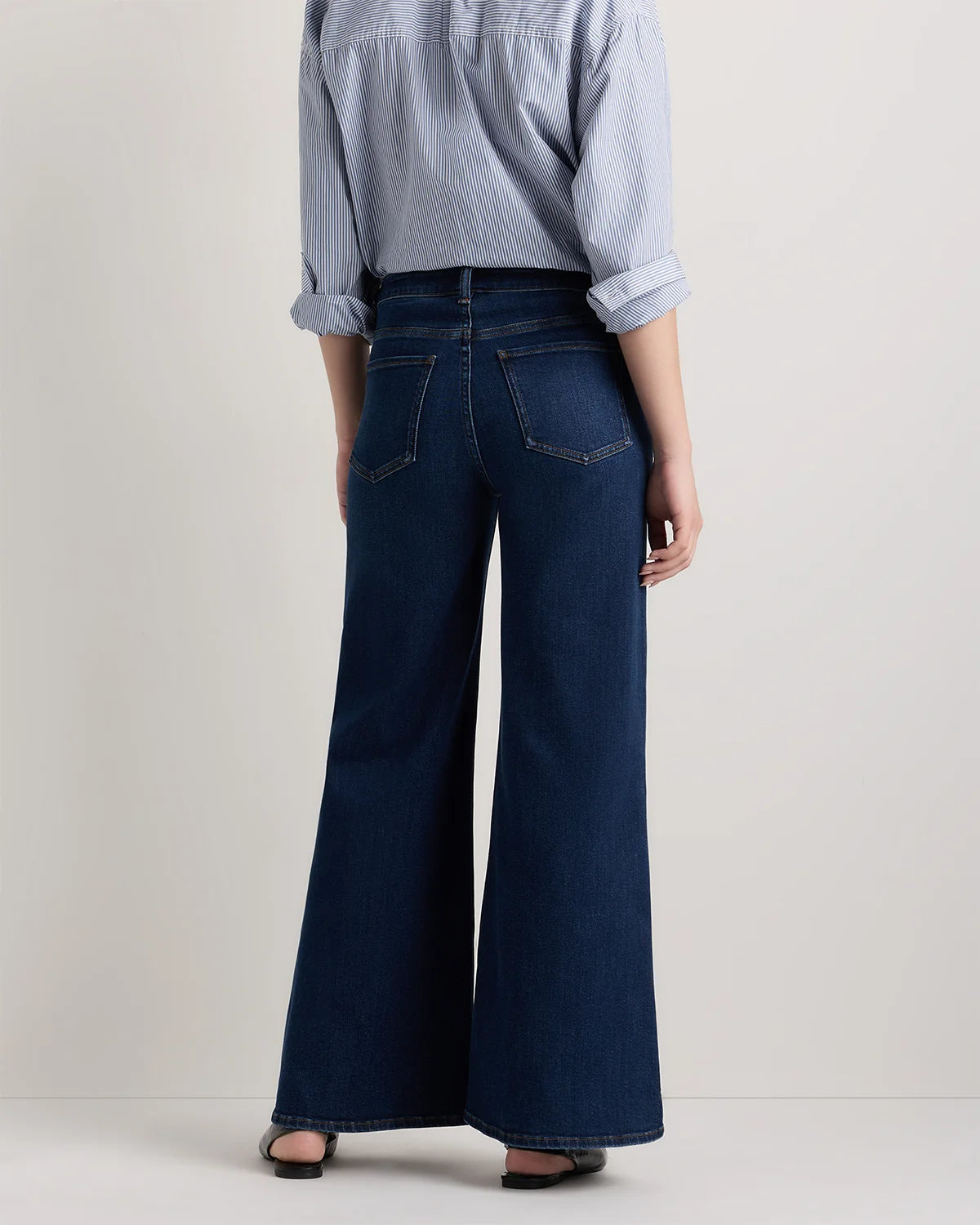 Bella Stretch Palazzo Jeans - 24 / Frosted Blue