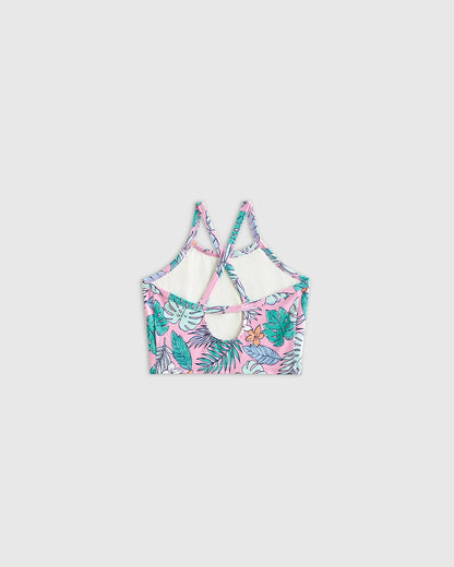 Tankini and Long Sleeve Raglan Rash Guard Set - 2T / Soft Ditsy Floral