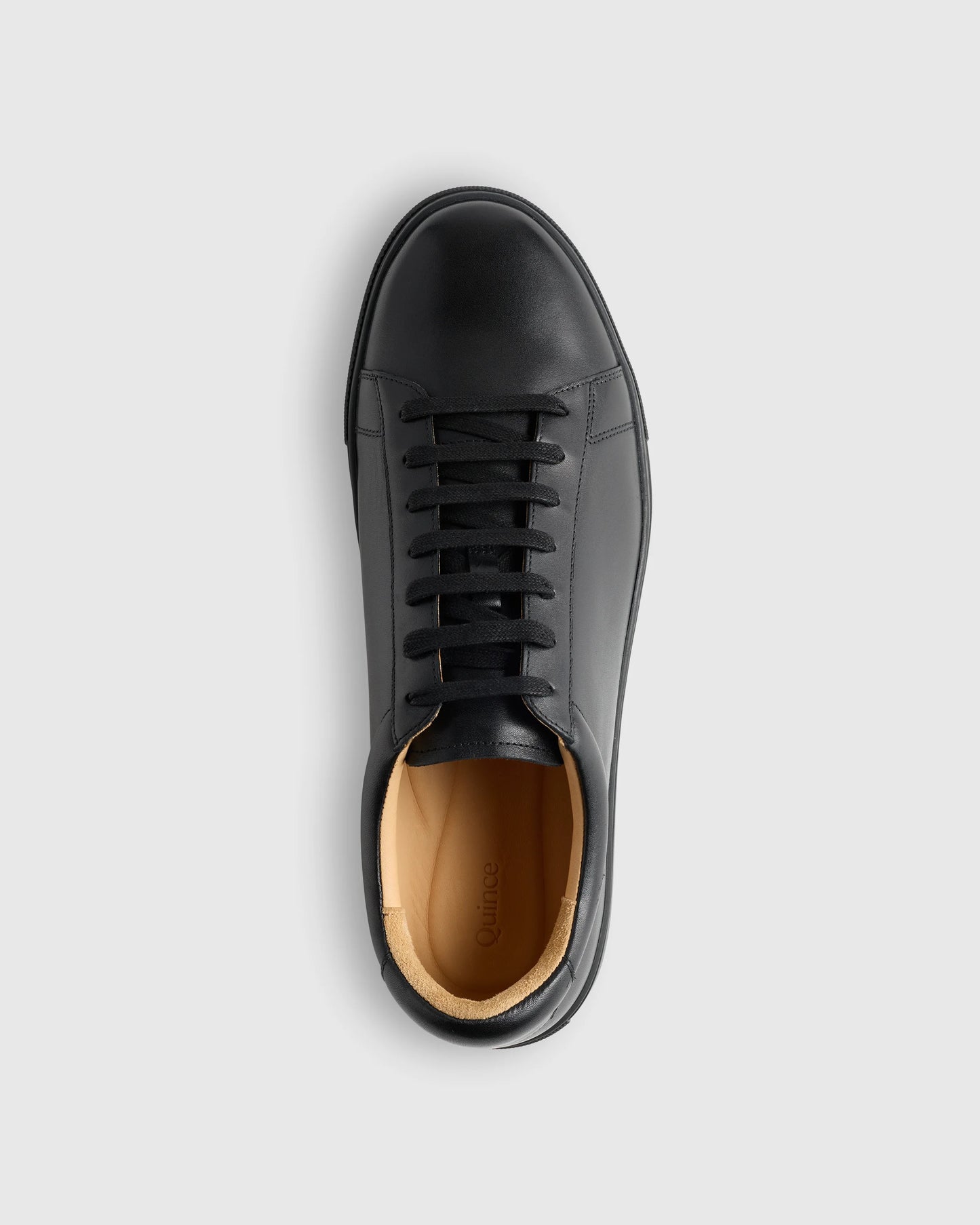 Italian Leather Everyday Sneaker - 7 / Black/Black