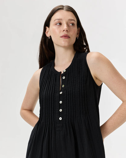100% Organic Cotton Gauze Sleeveless Swing Dress - XS / Amaranth Pink