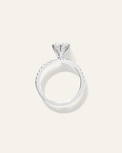 Lab Grown Diamond Marquise Petite Pave Engagement Ring - 2.5ct - 4 / Yellow Gold