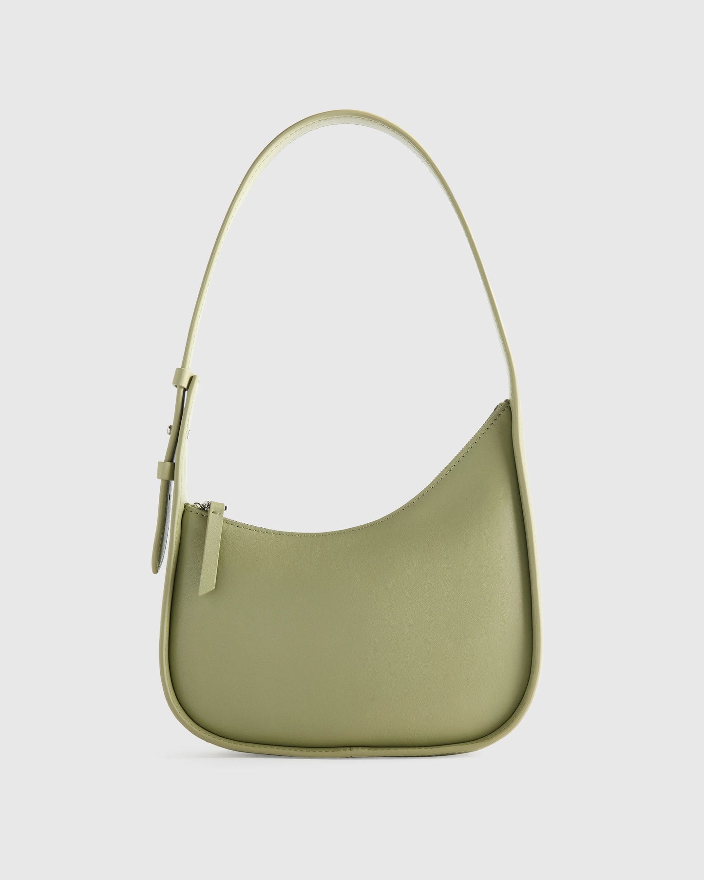 Italian Leather Asymmetrical Mini Shoulder Bag - One Size / Shell Pink