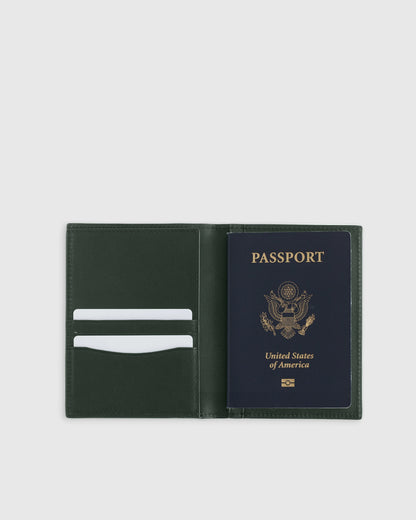 Nappa Leather RFID Blocking Passport Holder - One Size / Cherry Red