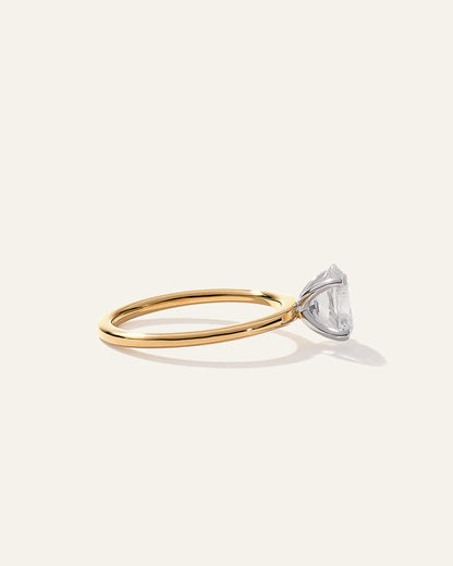 Lab Grown Diamond Oval Petite Classic Engagement Ring - 1ct - 4 / Yellow Gold