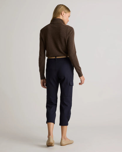 Ultra-Stretch Ponte Tapered Cargo Pants - XS / Black