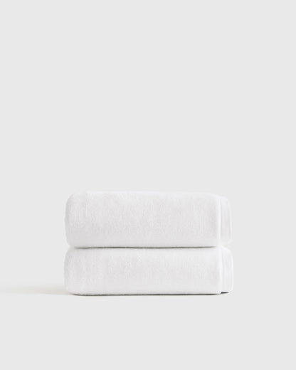 Plush Organic Turkish Cotton Bath Towel (Set of 2) - One Size / White