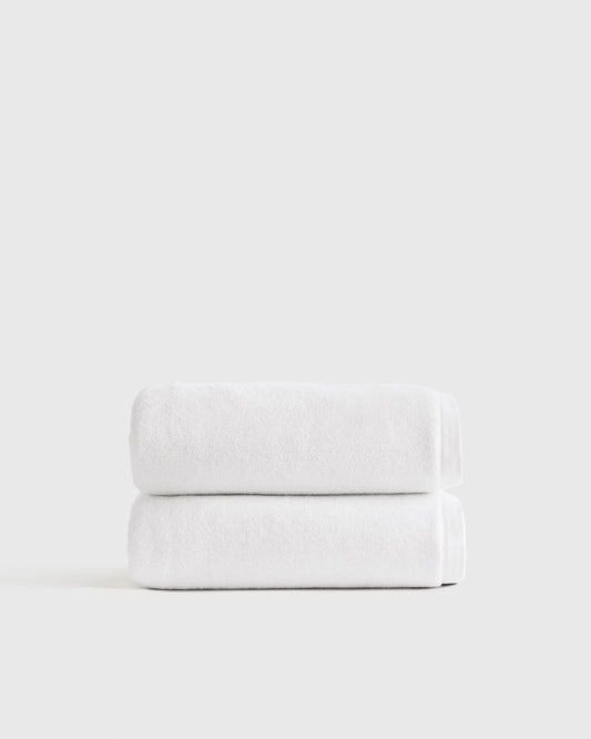 Plush Organic Turkish Cotton Bath Towel (Set of 2) - One Size / White