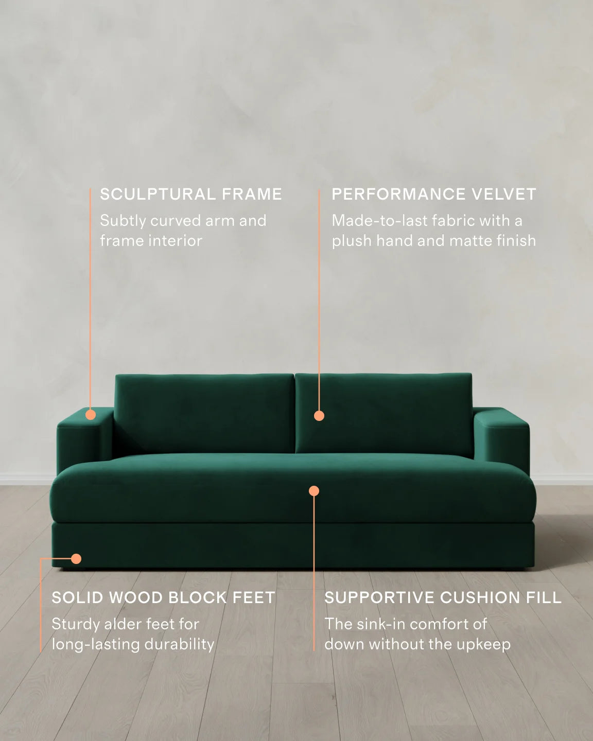 Sierra Curved Arm Sofa in Performance Velvet - 7ft / Sable