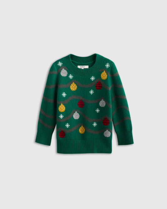 Kids & Baby Washable Cashmere Christmas Sweater - 0-3M / Garlands