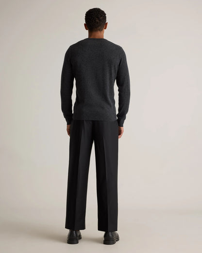 Mongolian Cashmere V-Neck Sweater - S / Oatmeal