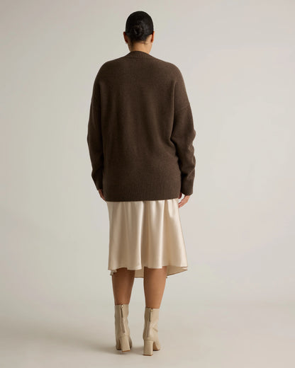 Mongolian Cashmere Oversized V-Neck Sweater - XS / Elk Brown