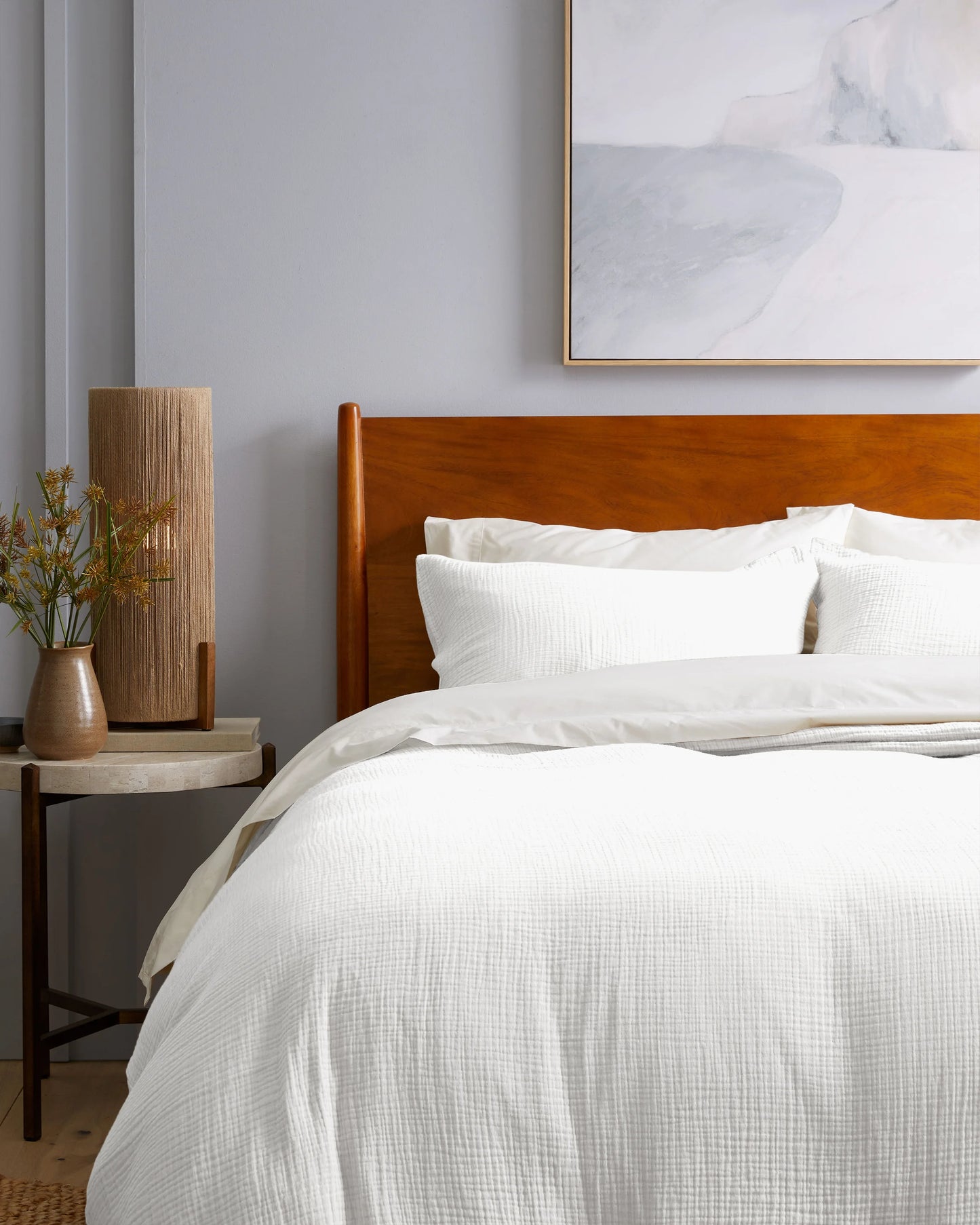 Organic Cotton Gauze Duvet Cover Set - Twin / Dried Sage