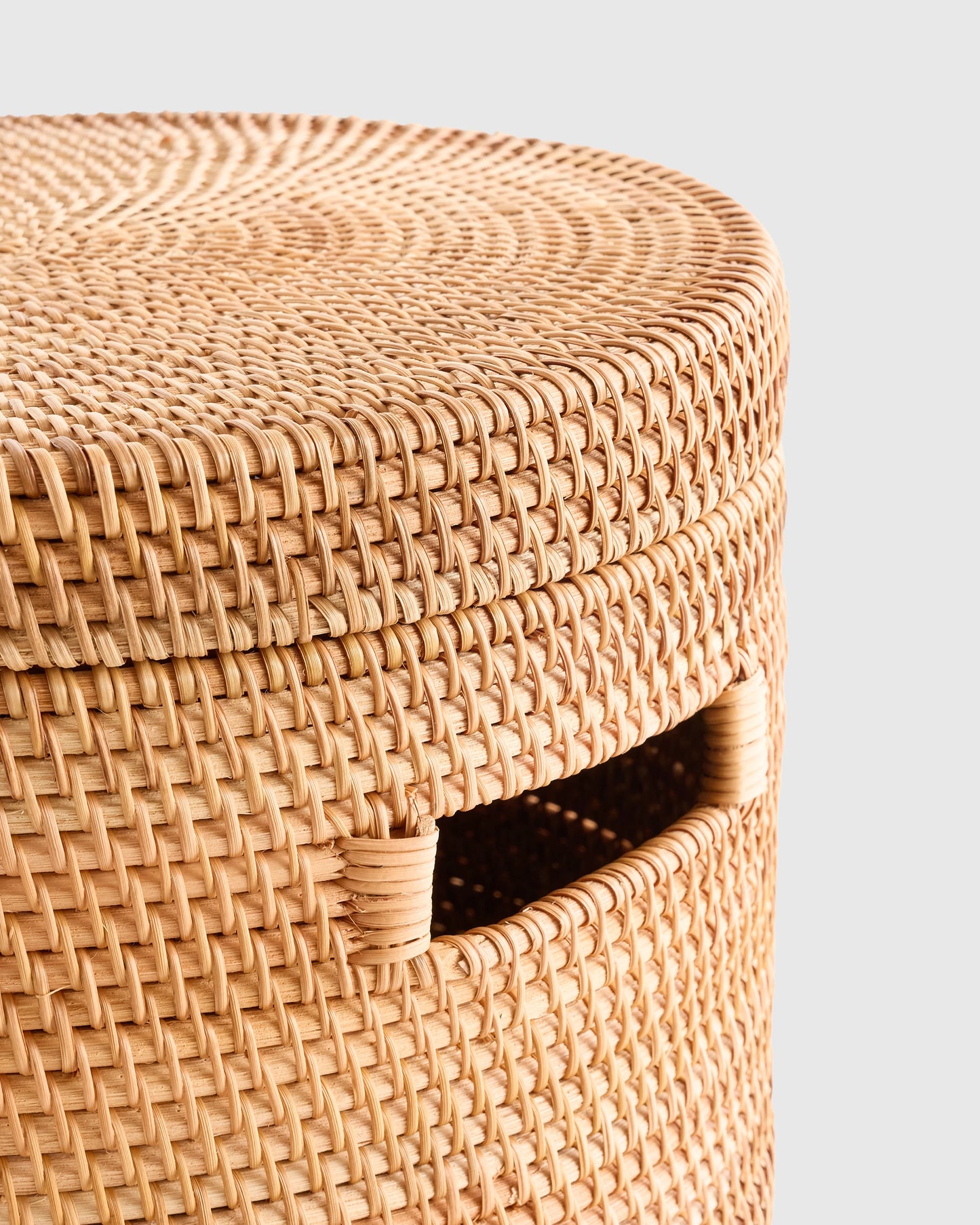 Handwoven Rattan Hamper - One Size / Natural