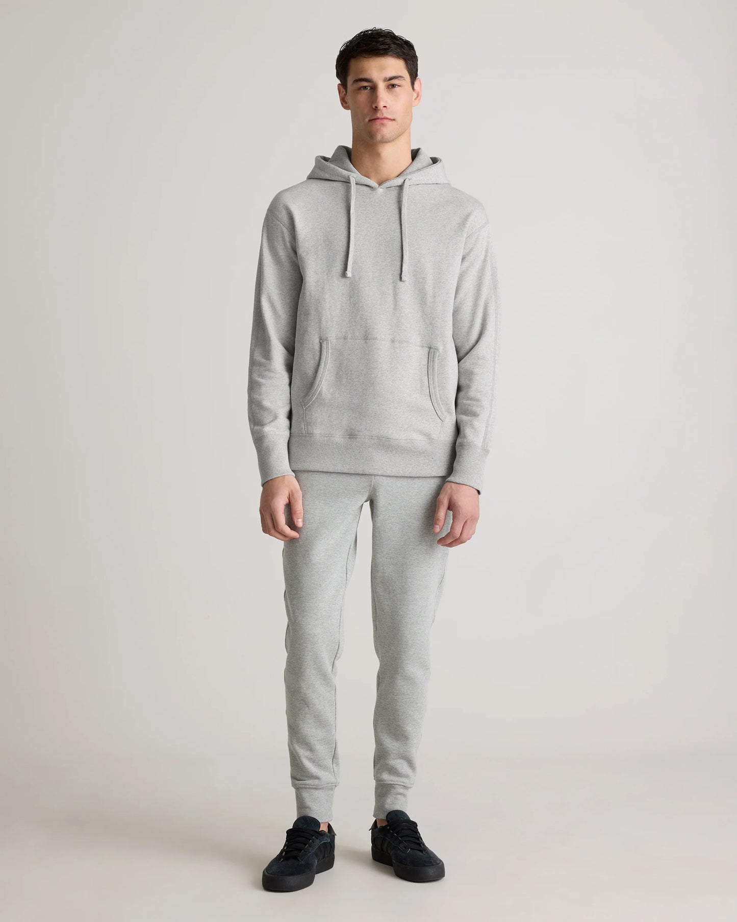 Organic Midweight French Terry Pullover Hoodie - S / Light Heather Grey