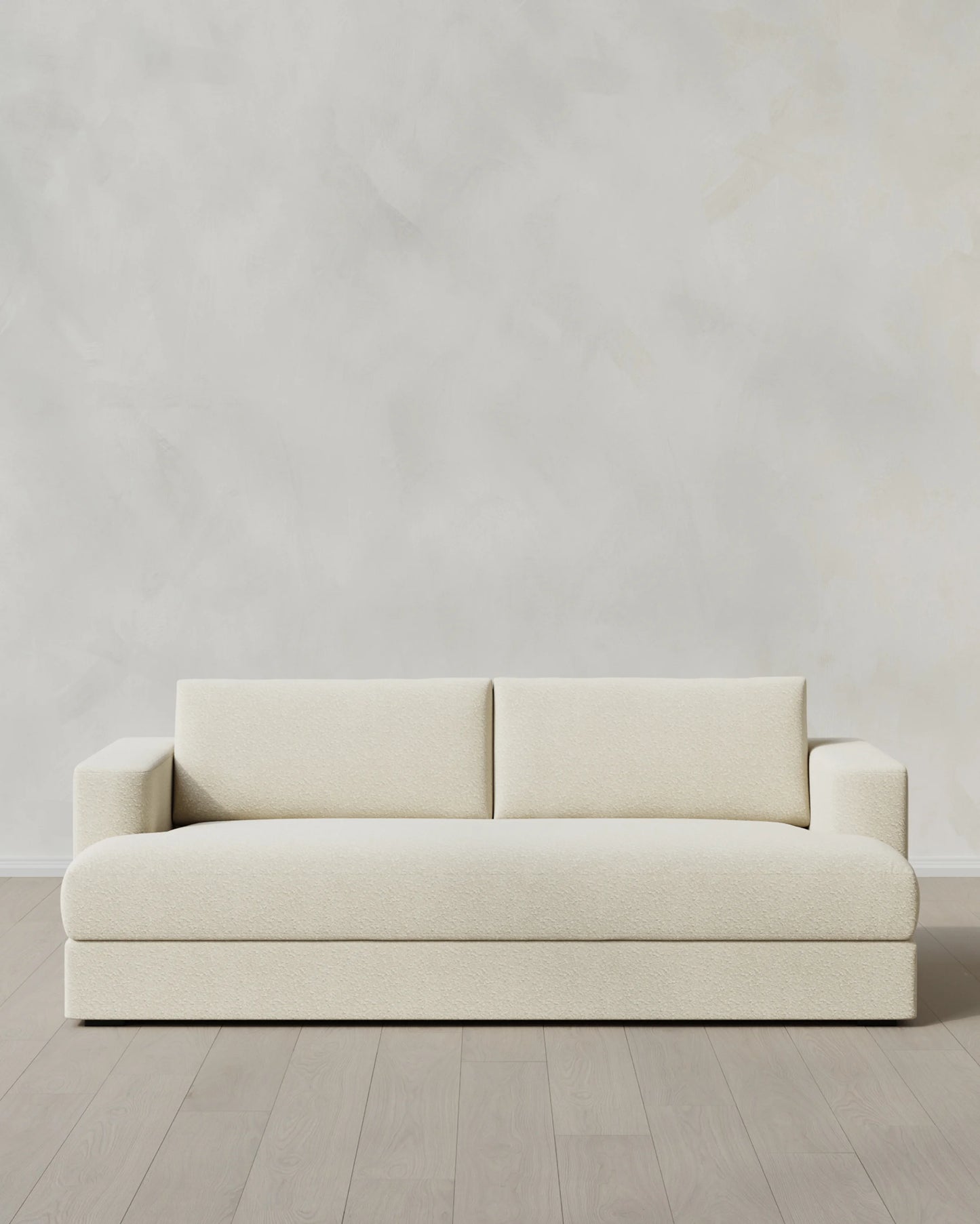Sierra Curved Arm Sofa in Performance Boucle - 7ft / Linen