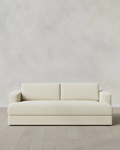 Sierra Curved Arm Sofa in Performance Boucle - 7ft / Linen