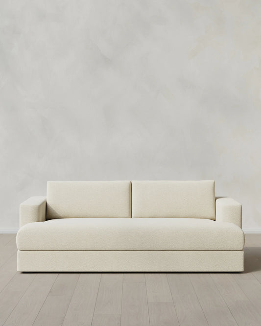 Sierra Curved Arm Sofa in Performance Boucle - 7ft / Linen