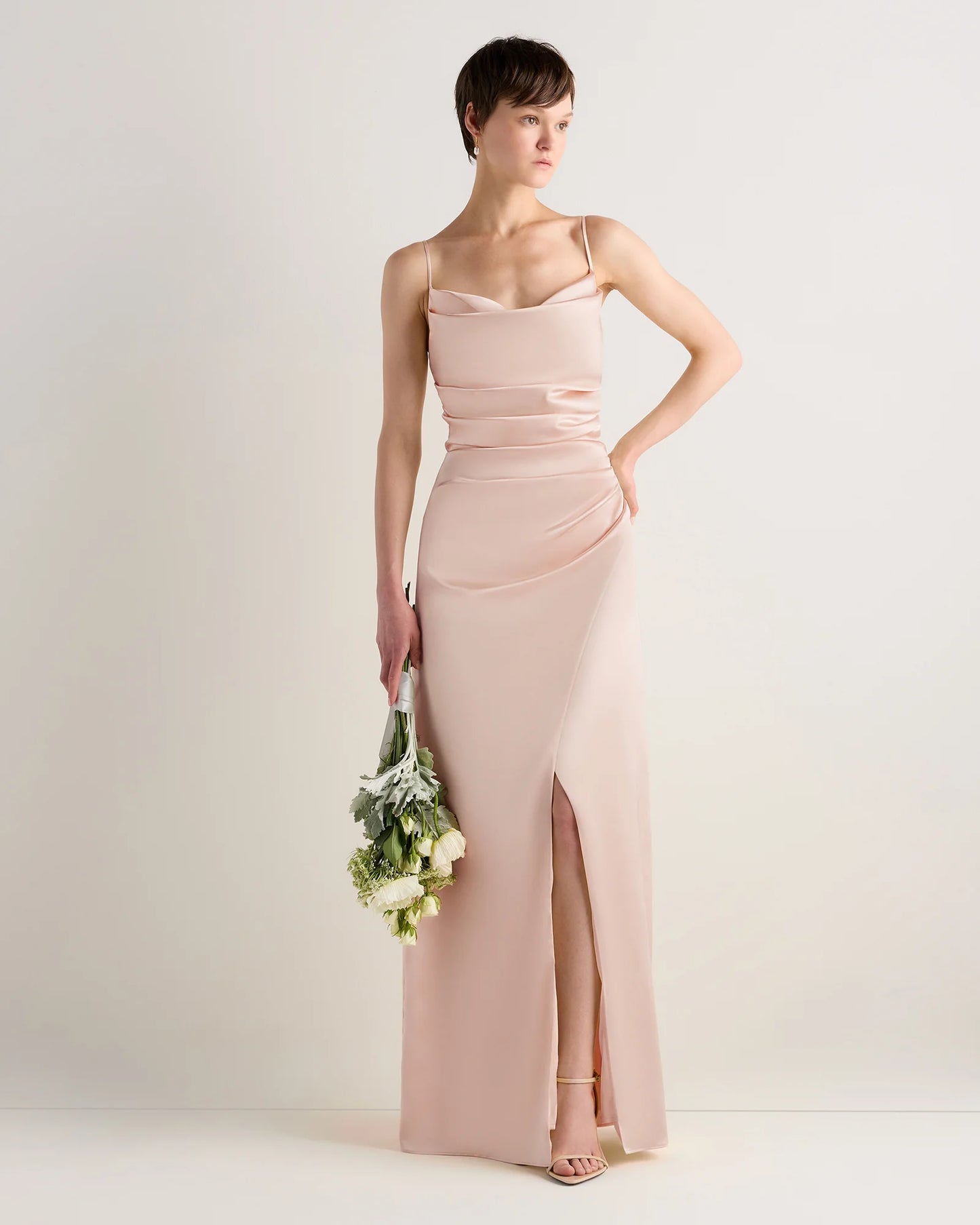Juliette Stretch Satin Dress - 0 / Garden Sage Green