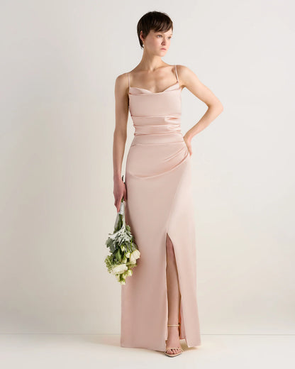 Juliette Stretch Satin Dress - 0 / Garden Sage Green