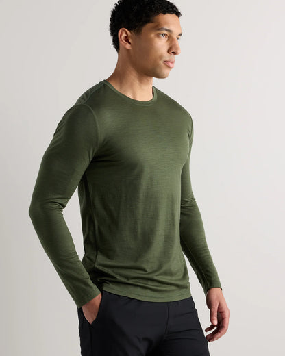 100% Merino Wool All-Season Long Sleeve Base Layer Tee - XS / Off-White