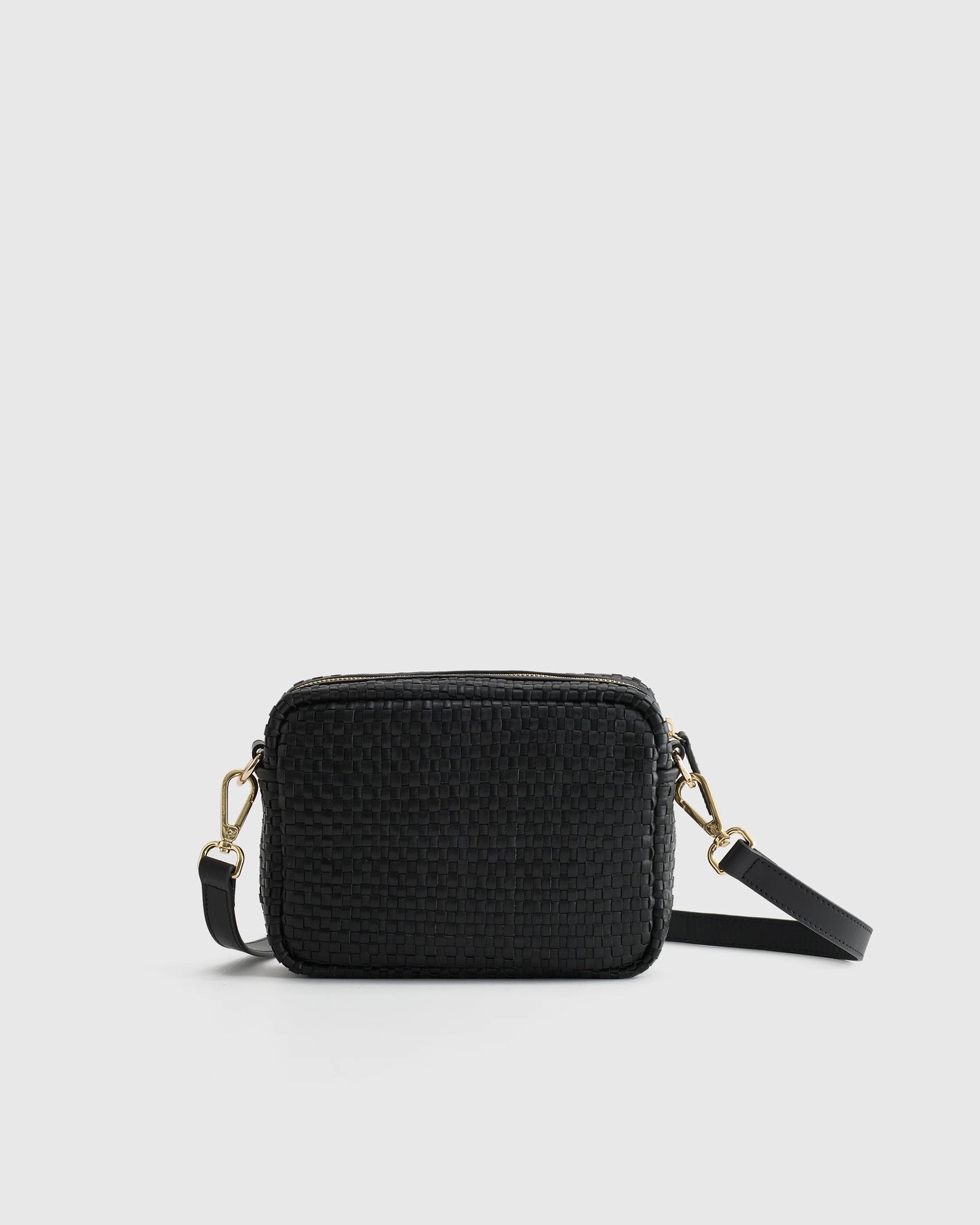Italian Leather Handwoven Crossbody - One Size / Cognac