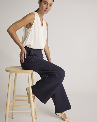Ultra-Stretch Ponte Trouser - 0 / Navy
