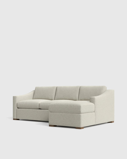Hollis Slope Arm Chaise Sectional in Performance Basketweave - 104" Right Arm / Flax