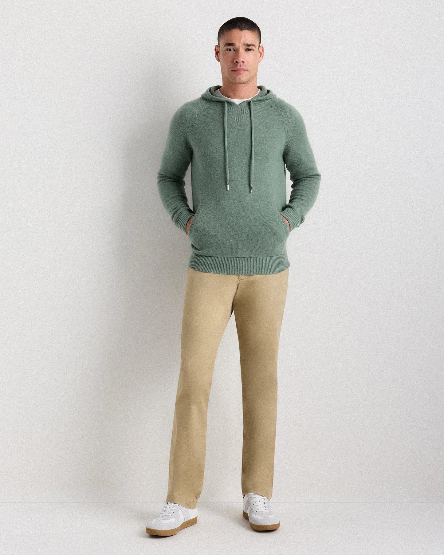 Mongolian Cashmere Pullover Hoodie - XS / Sea Spray Green